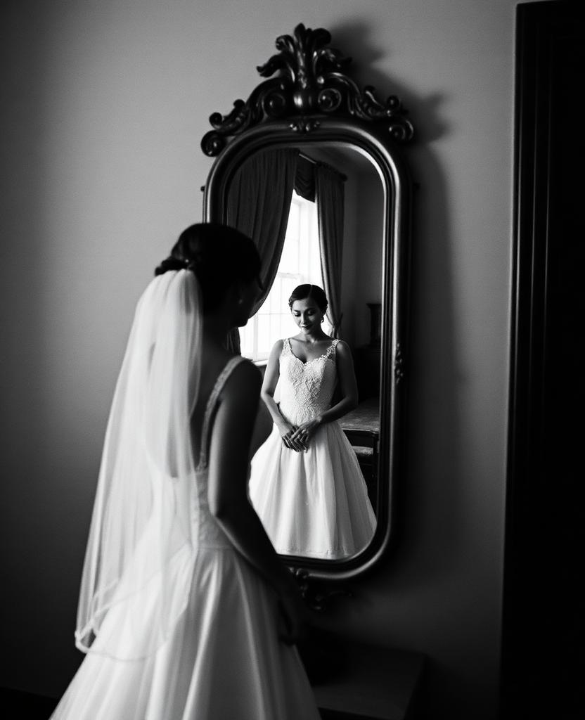 Braut am Spiegel