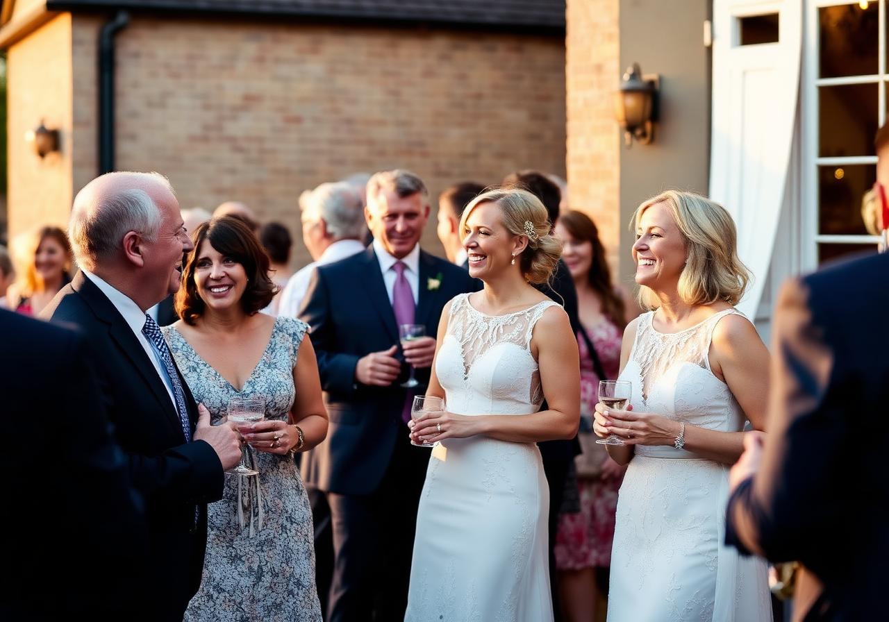 Gäste beim Sektempfang